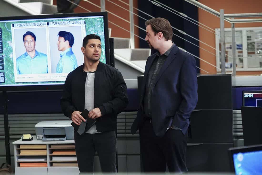 ÃÂDeath From AboveààThe NCIS headquarters are evacuated after the team discovers a body as well as bomb materials on the roof of the squad room. Also, the team reads the first draft of DuckyÃÂs book, on NCIS, Tuesday, March 27 (8:00-9:00 PM, ET/PT) on the CBS Television Network. Pictured: Wilmer Valderrama, Sean Murray. Photo: Monty Brinton/CBS é2018 CBS Broadcasting, Inc. All Rights Reserved