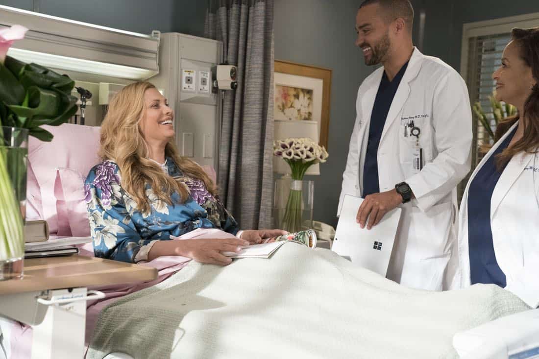 GREY'S ANATOMY - "Caught Somewhere in Time" - Maggie and Jackson are enjoying spending time together, but he must turn his concentration toward the groundbreaking vaginoplasty surgery he has scheduled with Catherine and Richard. Meanwhile, Meredith and Jo hit a roadblock with their contest submission, so Jo helps Bailey with an incoming trauma patient who used to be an astronaut, on "Grey's Anatomy," THURSDAY, MARCH 22 (8:00-9:00 p.m. EDT), on The ABC Television Network. (ABC/Mitch Haaseth) CANDIS CAYNE, JESSE WILLIAMS, DEBBIE ALLEN