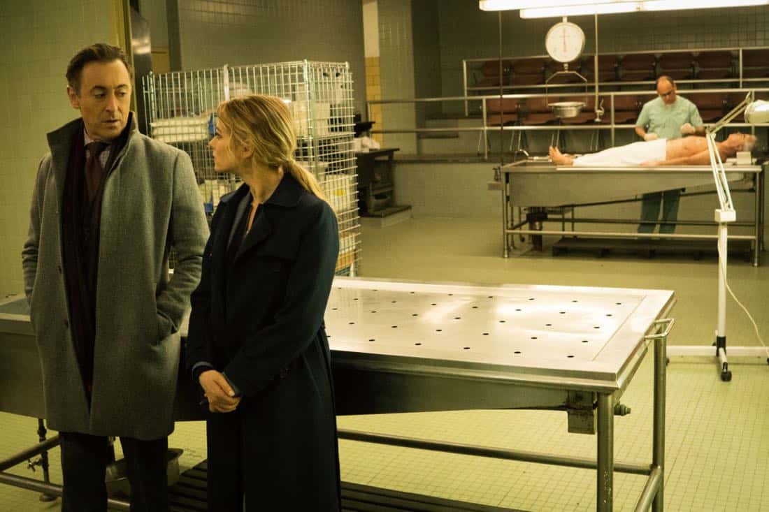 INSTINCT, a new drama starring Alan Cumming, Bojana Novakovic, Daniel Ings, Naveen Andrews and Sharon Leal, premieres Sunday, March 18 (8:00-9:00 PM, ET/PT) on the CBS Television Network. Alan Cumming stars as Dr. Dylan Reinhart, a gifted author, university professor and former CIA operative who is lured back to his old life by NYPD Detective Lizzie Needham (Bojana Novakovic) to help her stop a serial killer who is using Dylan's first book as a tutorial. Pictured (L-R) Alan Cumming as Dr. Dylan Reinhart, and Bojana Novakovic as Lizzie Needham Photo: Jonathan Wenk /CBS é 2017 CBS Broadcasting Inc. All Rights Reserved.