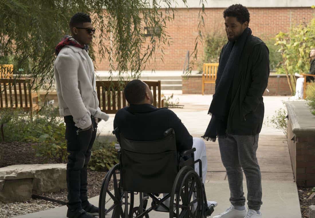 EMPIRE: Pictured L-R: Bryshere Gray, Trai Byers and Jussie Smollett in the "Birds in the Cage" Spring premiere episode of EMPIRE airing Wednesday, March 28 (8:00-9:00 PM ET/PT) on FOX. ©2018 Fox Broadcasting Co. CR: Chuck Hodes/FOX EMPIRE: Pictured L-R: Bryshere Gray, Trai Byers and Jussie Smollett in the "Birds in the Cage" Spring premiere episode of EMPIRE airing Wednesday, March 28 (8:00-9:00 PM ET/PT) on FOX. ©2018 Fox Broadcasting Co. CR: Chuck Hodes/FOX