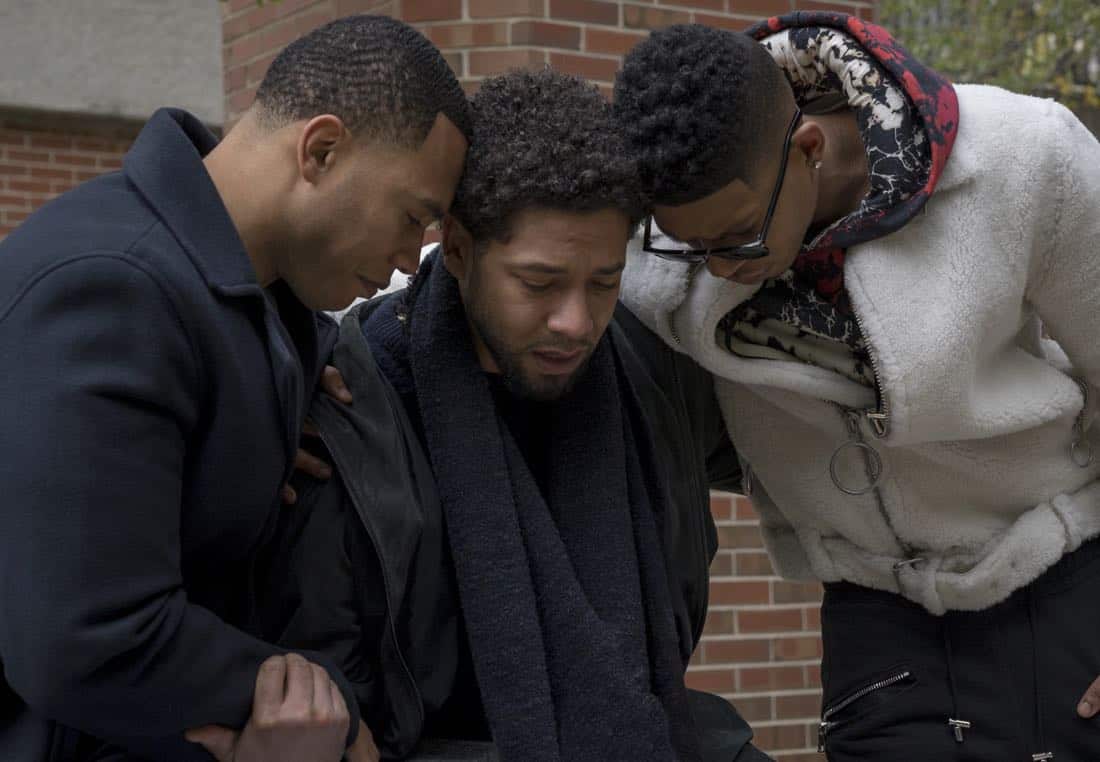 EMPIRE: Pictured L-R: Trai Byers, Jussie Smollett and Bryshere Gray in the "Birds in the Cage" Spring premiere episode of EMPIRE airing Wednesday, March 28 (8:00-9:00 PM ET/PT) on FOX. ©2018 Fox Broadcasting Co. CR: Chuck Hodes/FOX EMPIRE: Pictured L-R: Trai Byers, Jussie Smollett and Bryshere Gray in the "Birds in the Cage" Spring premiere episode of EMPIRE airing Wednesday, March 28 (8:00-9:00 PM ET/PT) on FOX. ©2018 Fox Broadcasting Co. CR: Chuck Hodes/FOX