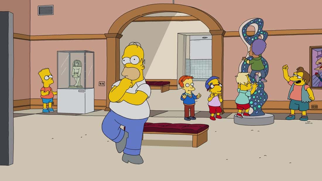 THE SIMPSONS: When Homer is accused of stealing a million-dollar painting, only a detective from the 1970s can clear his name, or send him to jail. It’s a classic impossible mystery in the all-new “Homer Is Where The Art Isn’t” episode of THE SIMPSONS airing Sunday, March 11, (8:00-8:30 PM ET/PT) on FOX. THE SIMPSONS ™ and © 2017 TCFFC ALL RIGHTS RESERVED. THE SIMPSONS: When Homer is accused of stealing a million-dollar painting, only a detective from the 1970s can clear his name, or send him to jail. It’s a classic impossible mystery in the all-new “Homer Is Where The Art Isn’t” episode of THE SIMPSONS airing Sunday, March 11, (8:00-8:30 PM ET/PT) on FOX. THE SIMPSONS ™ and © 2017 TCFFC ALL RIGHTS RESERVED.