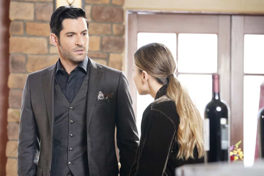LUCIFER: L-R: Tom Ellis and Lauren German in the “Orange Is The New Maze” episode of LUCIFER airing Monday, March 26 (8:00-9:00 PM ET/PT) on FOX. CR: Erik Voake/FOX LUCIFER: L-R: Tom Ellis and Lauren German in the “Orange Is The New Maze” episode of LUCIFER airing Monday, March 26 (8:00-9:00 PM ET/PT) on FOX. CR: Erik Voake/FOX