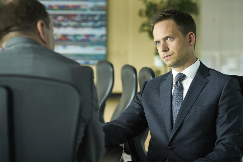 SUITS -- Episode 711 -- Pictured: (l-r) -- (Photo by: Ian Watson/USA Network)