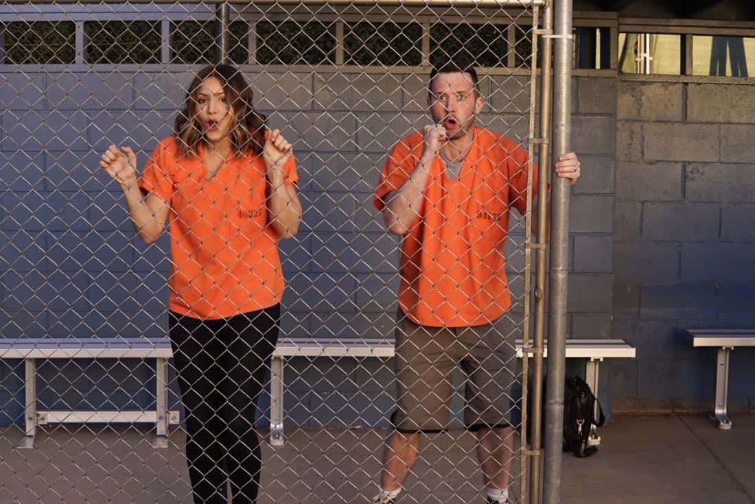 "Foul Balls" -- Team Scorpion must use their high IQs to win a softball game when the homeland director challenges, with all of their future government contracts on the line. Also, Walter's secret night out with Florence puts Toby and Happy on edge, on SCORPION, Monday, March 26 (10:00-11:00 PM, ET/PT) on the CBS Television Network. Pictured: Katharine McPhee, Eddie Kaye Thomas. Photo: Cliff Lipson/CBS é2018 CBS Broadcasting, Inc. All Rights Reserved