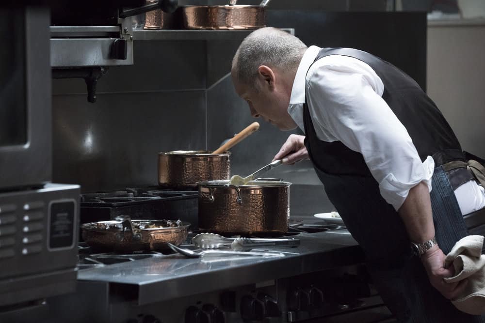 THE BLACKLIST -- "Anna-Gracia Duerte (#25)" Episode 517 -- Pictured: James Spader as Raymond "Red" Reddington -- (Photo by: Virginia Sherwood/NBC)