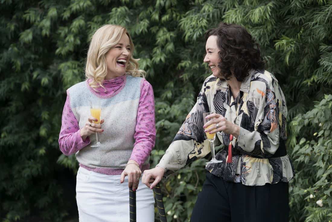 THE GOLDBERGS - "Colors" - Barry enlists the JTP to help him break up Beverly's group of friends so Barry can have all the attention but soon realizes he made a major mistake when Beverly gets into a fight with her friends. Meanwhile, Adam's attempts to trick Murray into loving theater backfire, on "The Goldbergs," WEDNESDAY, MARCH 28 (8:00-8:30 p.m. EDT), on The ABC Television Network. (ABC/Byron Cohen) JENNIFER IRWIN, STEPHANIE COURTNEY