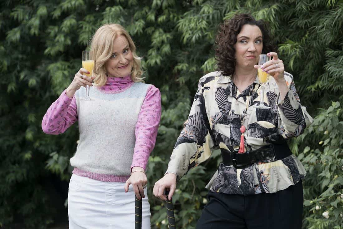 THE GOLDBERGS - "Colors" - Barry enlists the JTP to help him break up Beverly's group of friends so Barry can have all the attention but soon realizes he made a major mistake when Beverly gets into a fight with her friends. Meanwhile, Adam's attempts to trick Murray into loving theater backfire, on "The Goldbergs," WEDNESDAY, MARCH 28 (8:00-8:30 p.m. EDT), on The ABC Television Network. (ABC/Byron Cohen) JENNIFER IRWIN, STEPHANIE COURTNEY