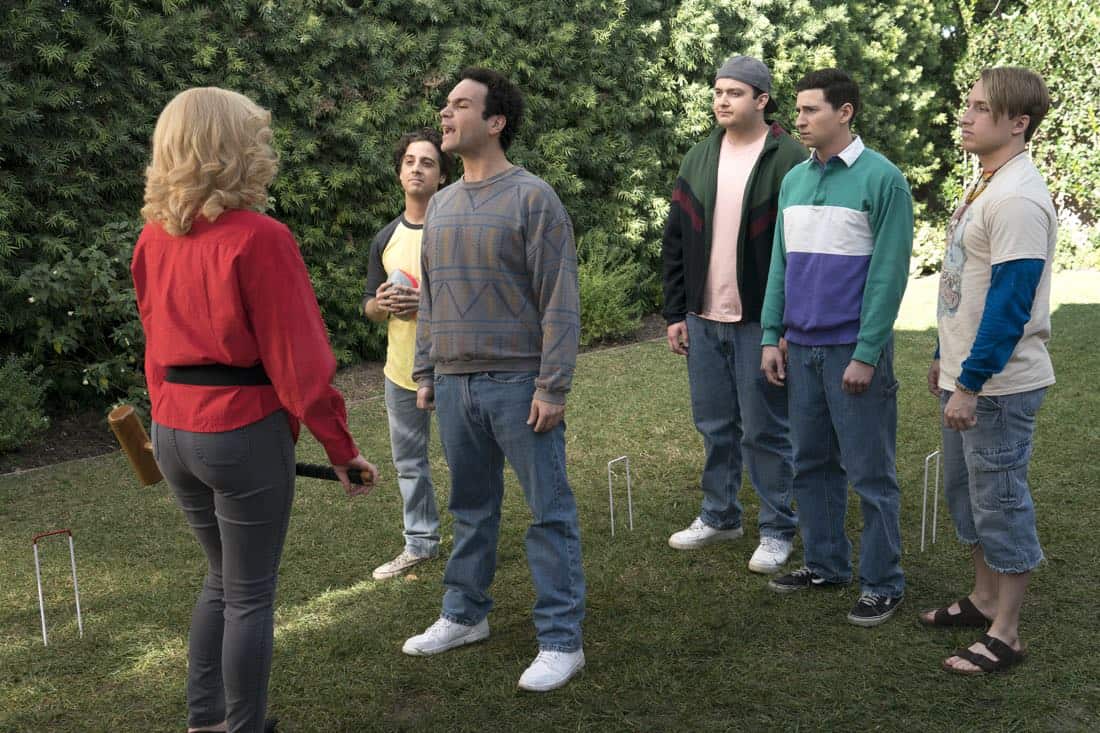THE GOLDBERGS - "Colors" - Barry enlists the JTP to help him break up Beverly's group of friends so Barry can have all the attention but soon realizes he made a major mistake when Beverly gets into a fight with her friends. Meanwhile, Adam's attempts to trick Murray into loving theater backfire, on "The Goldbergs," WEDNESDAY, MARCH 28 (8:00-8:30 p.m. EDT), on The ABC Television Network. (ABC/Byron Cohen) MATT BUSH, TROY GENTILE, NOAH MUNCK, SAM LERNER, SHAYNE TOPP