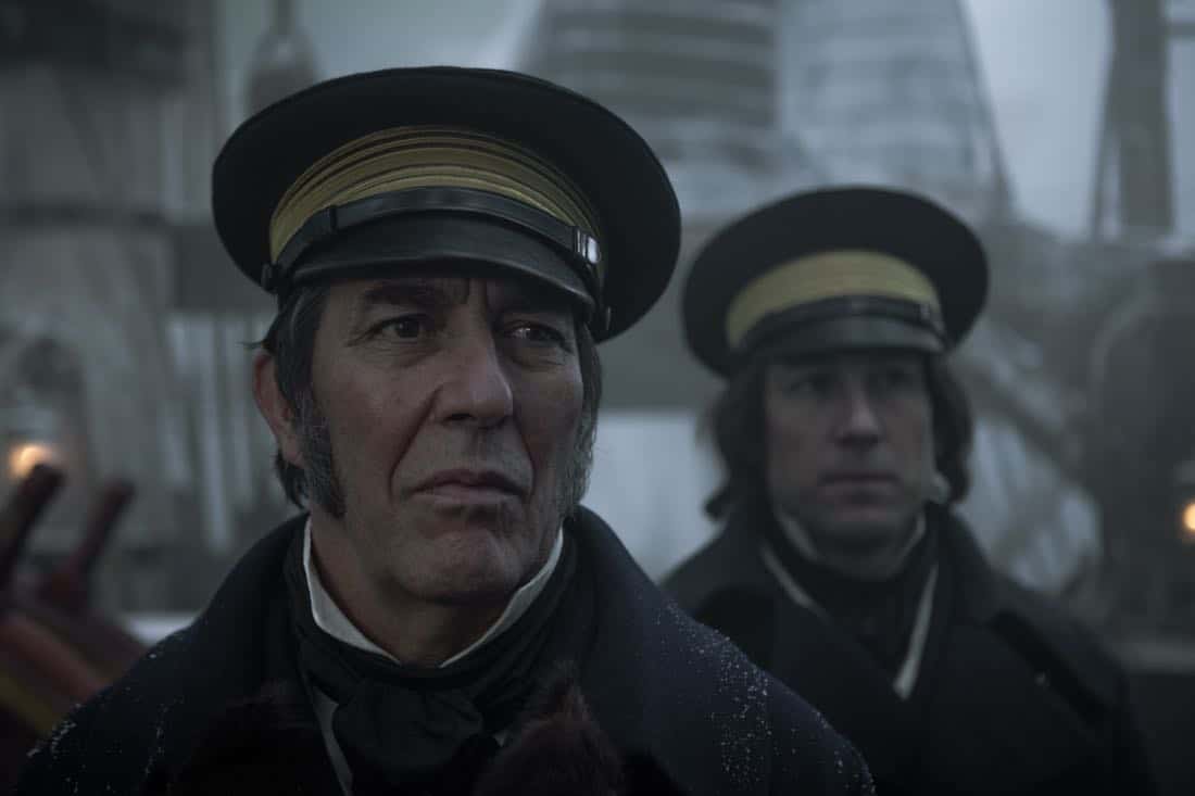 Ciarán Hinds as John Franklin, Tobias Menzies as James Fitzjames - The Terror _ Season 1, Episode 1 - Photo Credit: Aidan Monaghan/AMC