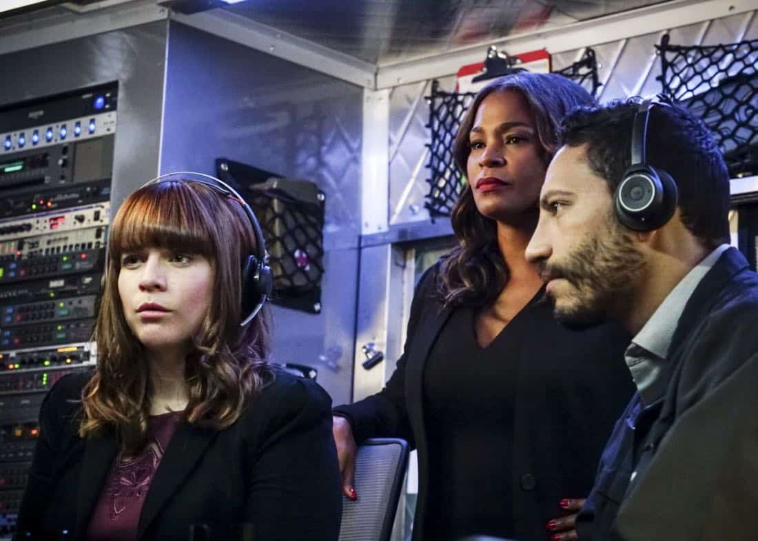 "The Monster" - Pictured: RenÃ
½e Felice Smith (Intelligence Analyst Nell Jones) and Nia Long (Executive Assistant Director Shay Mosley). While investigating a missing personÃÂs case, the team uncovers a killer who puts on shows for high-paying voyeurs. Also, Mosley assigns Callen as her partner on a joint ATF mission to apprehend someone from her past, on NCIS: LOS ANGELES, Sunday, April 1 (9:00-10:00 PM, ET/PT) on the CBS Television Network. Photo: Monty Brinton/CBS é2018 CBS Broadcasting, Inc. All Rights Reserved.