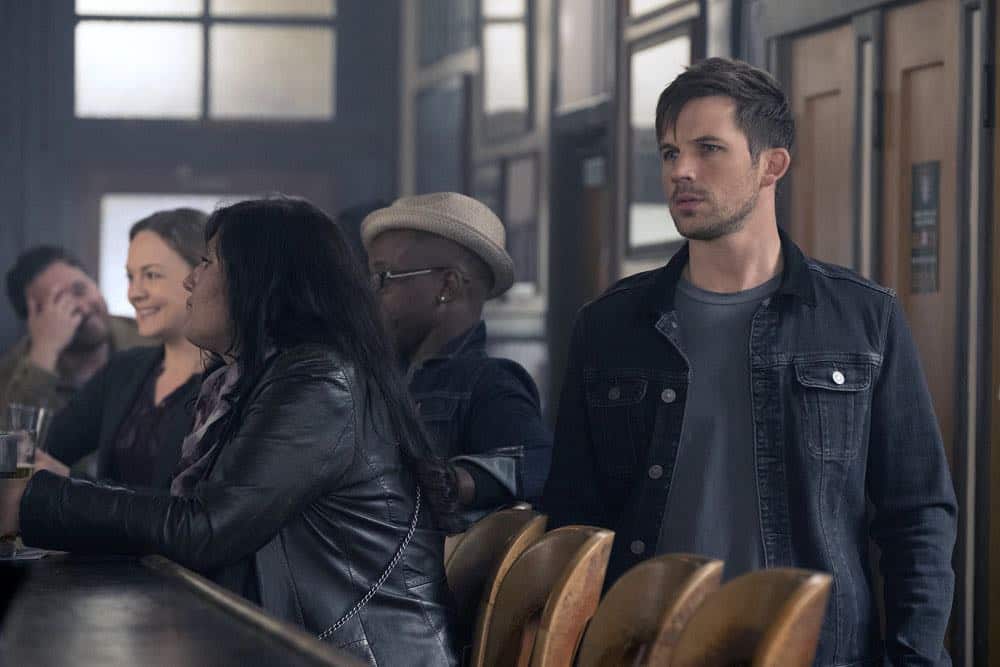 TIMELESS -- "The Salem Witch Hunt" Episode 204 -- Pictured: Matt Lanter as Wyatt Logan -- (Photo by: Colleen Hayes/NBC) TIMELESS -- "The Salem Witch Hunt" Episode 204 -- Pictured: Matt Lanter as Wyatt Logan -- (Photo by: Colleen Hayes/NBC)