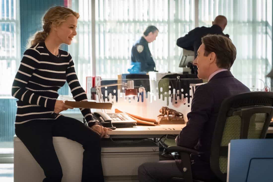 INSTINCT, a new drama starring Alan Cumming, Bojana Novakovic, Daniel Ings, Naveen Andrews and Sharon Leal, premieres Sunday, March 18 (8:00-9:00 PM, ET/PT) on the CBS Television Network. Alan Cumming stars as Dr. Dylan Reinhart, a gifted author, university professor and former CIA operative who is lured back to his old life by NYPD Detective Lizzie Needham (Bojana Novakovic) to help her stop a serial killer who is using Dylan's first book as a tutorial. Pictured (L-R) Bojana Novakovic as Lizzie Needham and Alan Cumming as Dr. Dylan Reinhart, Photo: Jeff Neumann/CBS é 2017 CBS Broadcasting Inc. All Rights Reserved.