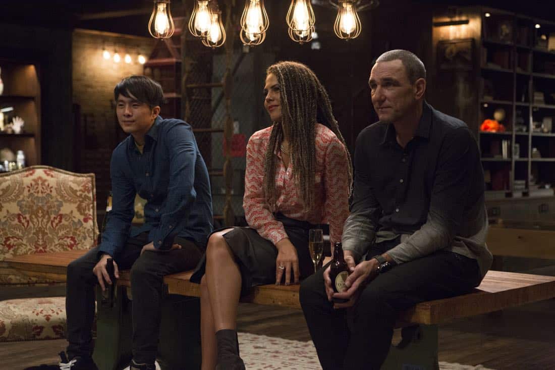 DECEPTION - "Divination" - When a psychic is murdered, Kay and Cam investigate only to learn she had a partner who's now on the run. Enlisting her help, Cameron and the team take down an international arms dealer, on "Deception," airing SUNDAY, APRIL 1 (10:01-11:00 p.m. EDT), on The ABC Television Network. (ABC/Giovanni Rufino) JUSTIN CHON, LENORA CRICHLOW, VINNIE JONES