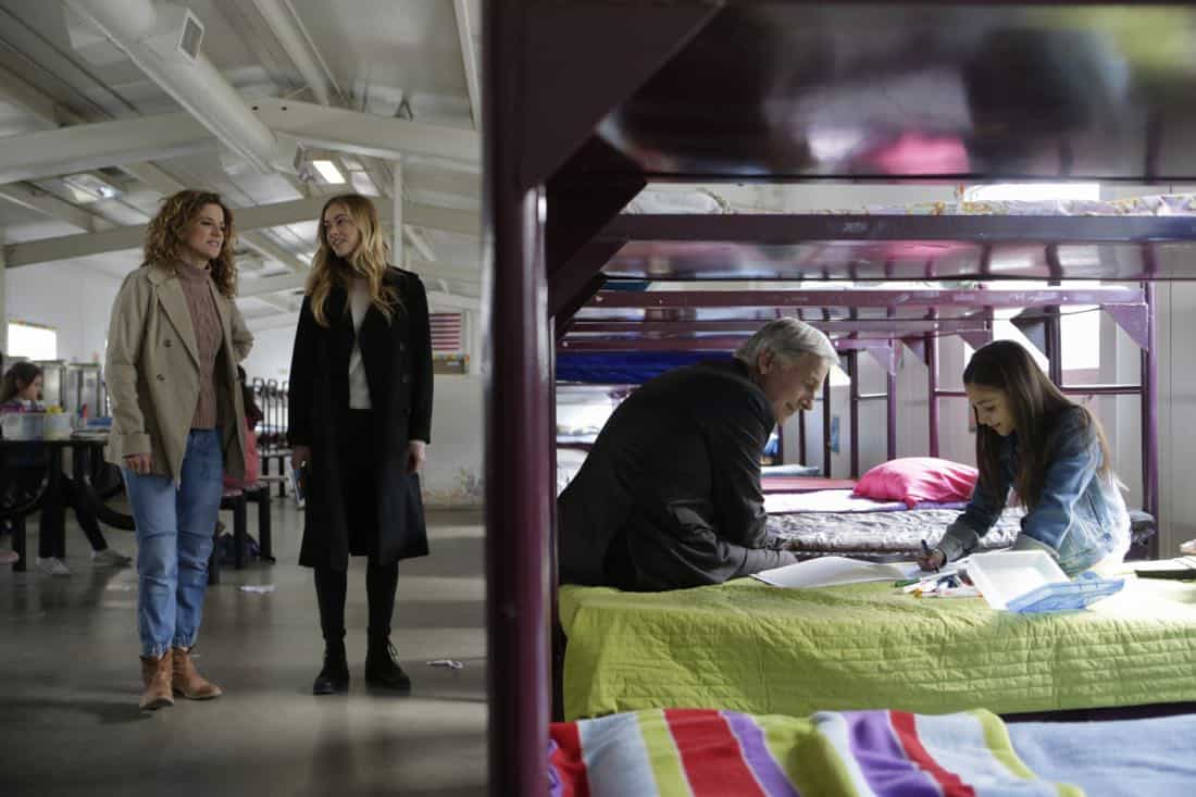 "The Numerical Limit" -- Gibbs is granted protective custody of a 10-year-old orphaned refugee, Elena (Lily Rose Silver), when an NCIS case reveals she is the target of a violent gang, on NCIS, Tuesday, April 3 (8:00-9:00 PM, ET/PT) on the CBS Television Network. Pictured: Alexis Carra, Emily Wickersham, Mark Harmon, Lily Rose Silver Photo: Sonja Flemming/CBS é2018 CBS Broadcasting, Inc. All Rights Reserved "The Numerical Limit" -- Gibbs is granted protective custody of a 10-year-old orphaned refugee, Elena (Lily Rose Silver), when an NCIS case reveals she is the target of a violent gang, on NCIS, Tuesday, April 3 (8:00-9:00 PM, ET/PT) on the CBS Television Network. Pictured: Alexis Carra, Emily Wickersham, Mark Harmon, Lily Rose Silver Photo: Sonja Flemming/CBS é2018 CBS Broadcasting, Inc. All Rights Reserved