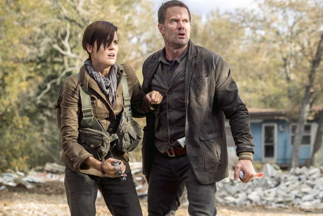 Maggie Grace as Althea, Garret Dillahunt as John - Fear the Walking Dead _ Season 4, Episode 1 - Photo Credit: Richard Foreman, Jr/AMC Maggie Grace as Althea, Garret Dillahunt as John - Fear the Walking Dead _ Season 4, Episode 1 - Photo Credit: Richard Foreman, Jr/AMC