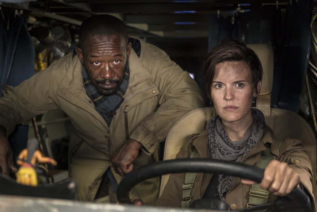 Maggie Grace as Althea, Lennie James as Morgan Jones - Fear the Walking Dead _ Season 4, Episode 1 - Photo Credit: Richard Foreman, Jr/AMC Maggie Grace as Althea, Lennie James as Morgan Jones - Fear the Walking Dead _ Season 4, Episode 1 - Photo Credit: Richard Foreman, Jr/AMC