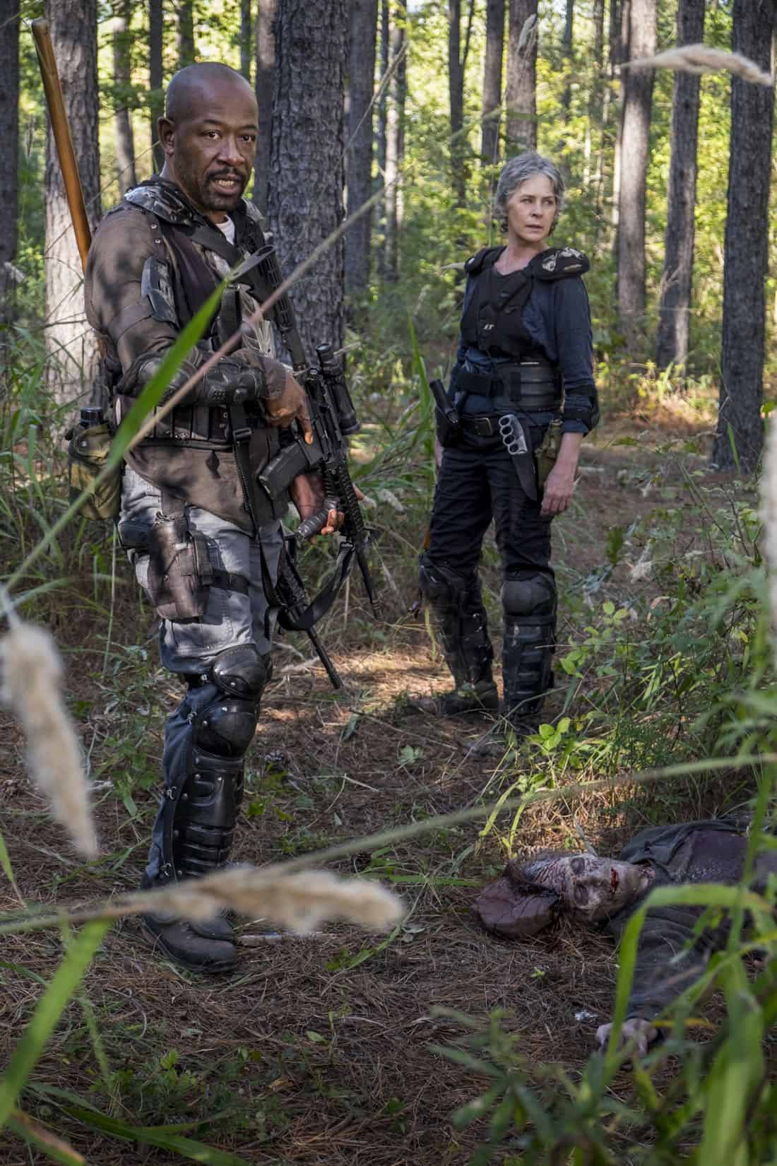 Melissa McBride as Carol Peletier, Lennie James as Morgan Jones - The Walking Dead _ Season 8, Episode 14 - Photo Credit: Gene Page/AMC
