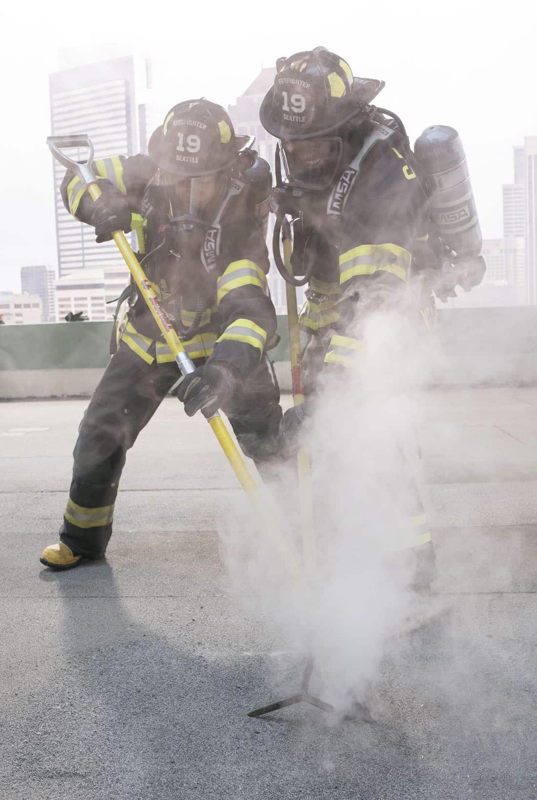 STATION 19 - "Contain the Flame" - Upon the arrival of Batallion Chief Frankel, Jack begins his first shift as co-captain and continues to butt heads with Andy on leadership styles. Captain Pruitt has a difficult time following doctor's orders and winds up back at the station to take on administrative duties. Meanwhile, the rest of the team at Station 19 responds to an attic fire at JJ's apartment building and a call to a pool house party, on "Station 19," THURSDAY, MARCH 29 (9:00-10:00 p.m. EDT), on The ABC Television Network. (ABC/Mitch Haaseth)