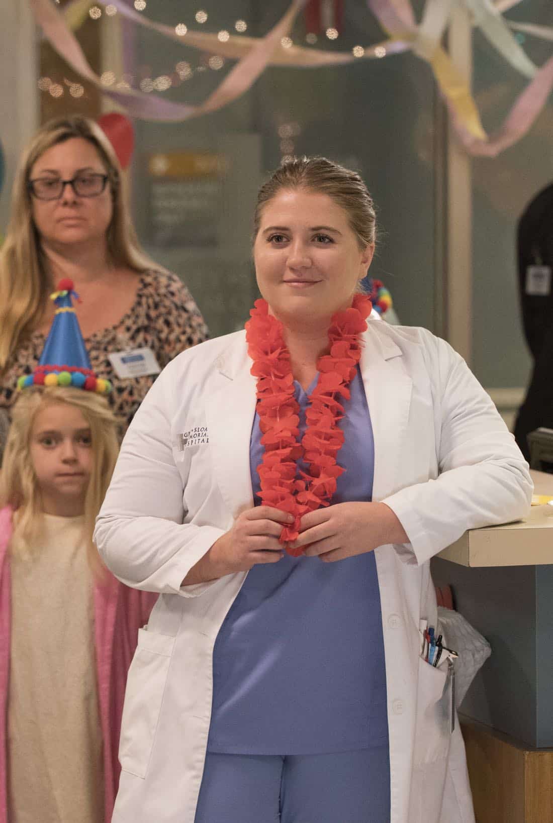 GREY'S ANATOMY - "Hold Back the River" - Amelia, Koracick and DeLuca perform a risky, groundbreaking procedure using ultrasound waves to remove a young patient's brain tumor. Meanwhile, Meredith and Jo work with different polymers to try to salvage their project submission; and Richard's AA sponsor is admitted to Grey Sloan with a DNR, on "Grey's Anatomy," THURSDAY, APRIL 5 (8:00-9:00 p.m. EDT), on The ABC Television Network. (ABC/Mitch Haaseth) JAICY ELLIOT