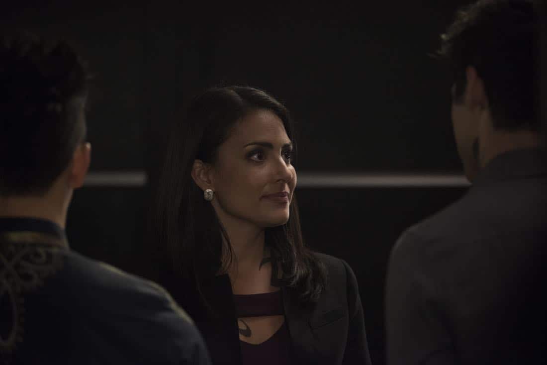 SHADOWHUNTERS - "What Lies Beneath" - The Shadowhunters try to track down the new imposing threat, while Jace has a suspicion that Jonathan is back and behind the mundane attacks. Simon tries to figure out what The Seelie Queen did to him during his time in the glade. Alec decides to host a Lightwood family dinner at Magnus’ house after a surprising visit from Maryse. This episode of "Shadowhunters" airs Tuesday, April 3 (8:00 - 9:00 p.m. EDT) on Freeform. (Freeform/John Medland) HARRY SHUM JR., NICOLA CORREIA-DAMUDE, MATTHEW DADDARIO