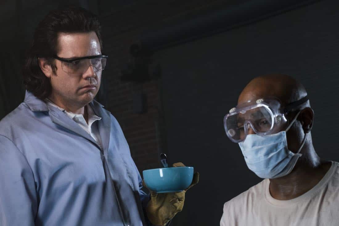 Seth Gilliam as Father Gabriel Stokes, Josh McDermitt as Dr. Eugene Porter - The Walking Dead _ Season 8, Episode 15 - Photo Credit: Gene Page/AMC