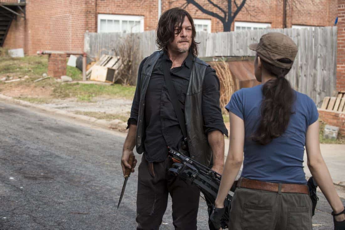 Norman Reedus as Daryl Dixon, Christian Serratos as Rosita Espinosa - The Walking Dead _ Season 8, Episode 15 - Photo Credit: Gene Page/AMC