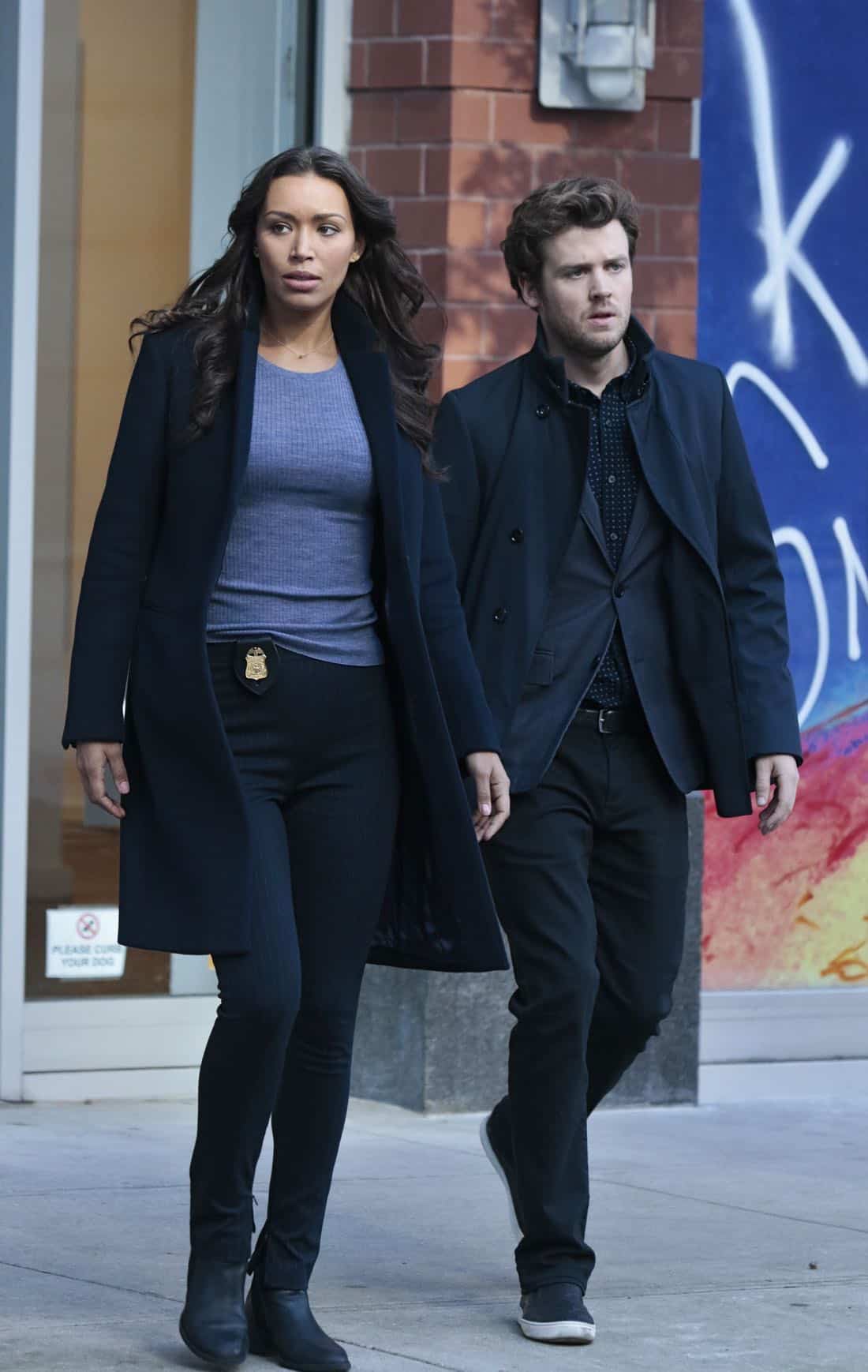 DECEPTION - "Masking" - When a church's stained glass window is stolen while a famous - yet elusive - street artist is painting a mural nearby, Cam and the team's investigation leads them to the criminal - and an unlikely accomplice - on ABC's "Deception," airing SUNDAY, APRIL 8 (10:01-11:00 p.m. EDT), on The ABC Television Network. (ABC/Giovanni Rufino) ILFENESH HADERA, JACK CUTMORE-SCOTT