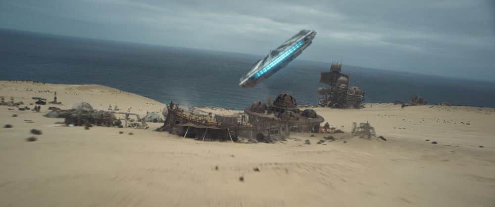 The Millenium Falcon in SOLO: A STAR WARS STORY. The Millenium Falcon in SOLO: A STAR WARS STORY.