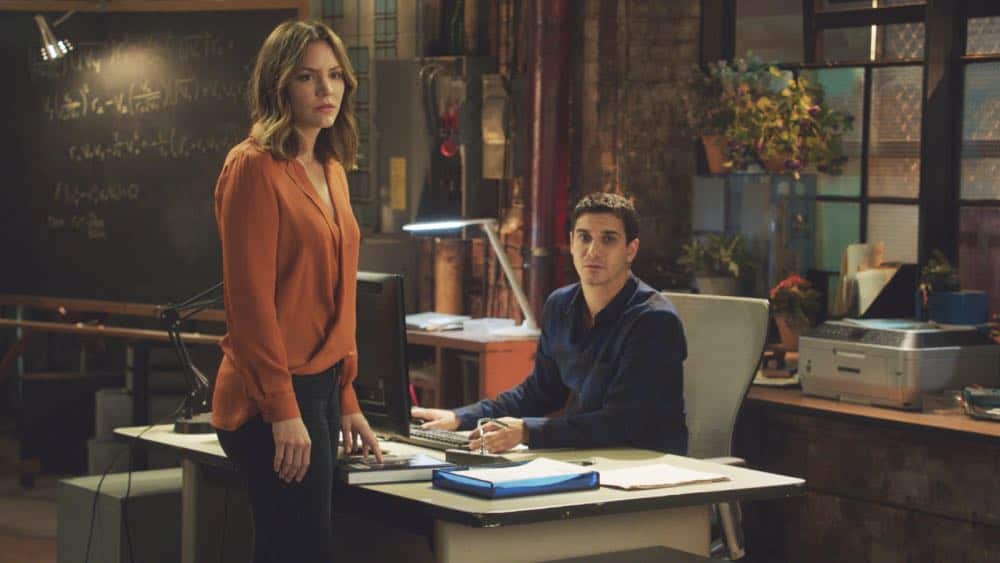 "A Lie in the Sand" -- Team Scorpion heads to Northeast Africa where they must carefully navigate a minefield in order to save the lives of local villagers. Also, Paige and Walter's relationship takes a shocking turn, and Toby and Happy make an important decision, on the fourth season finale of SCORPION, Monday, April 16 (10:00-11:00 PM, ET/PT) on the CBS Television Network. Pictured: Katharine McPhee, Elyes Gabel. Photo: CBS é2018 CBS Broadcasting, Inc. All Rights Reserved