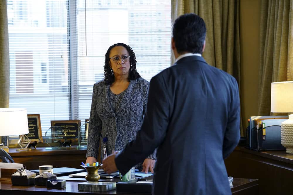CHICAGO MED -- "Devil in Disguise" Episode 315 -- Pictured: S. Epatha Merkerson as Sharon Goodwin -- (Photo by: Elizabeth Sisson/NBC)