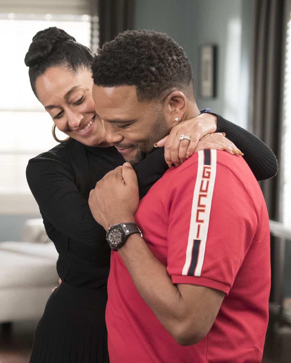 BLACK-ISH - "Dog Eat Dog World" - The family is divided over the idea of getting a dog after Dre and Bow promise Jack they can get one after he gets Straight A's - and he does! Meanwhile, Bow's brother Johan is in town and he doesn't get the warm welcome he expects from Ruby, on "black-ish," TUESDAY, APRIL 10 (9:00-9:30 p.m. EDT), on The ABC Television Network. (ABC/Eric McCandless) TRACEE ELLIS ROSS, ANTHONY ANDERSON