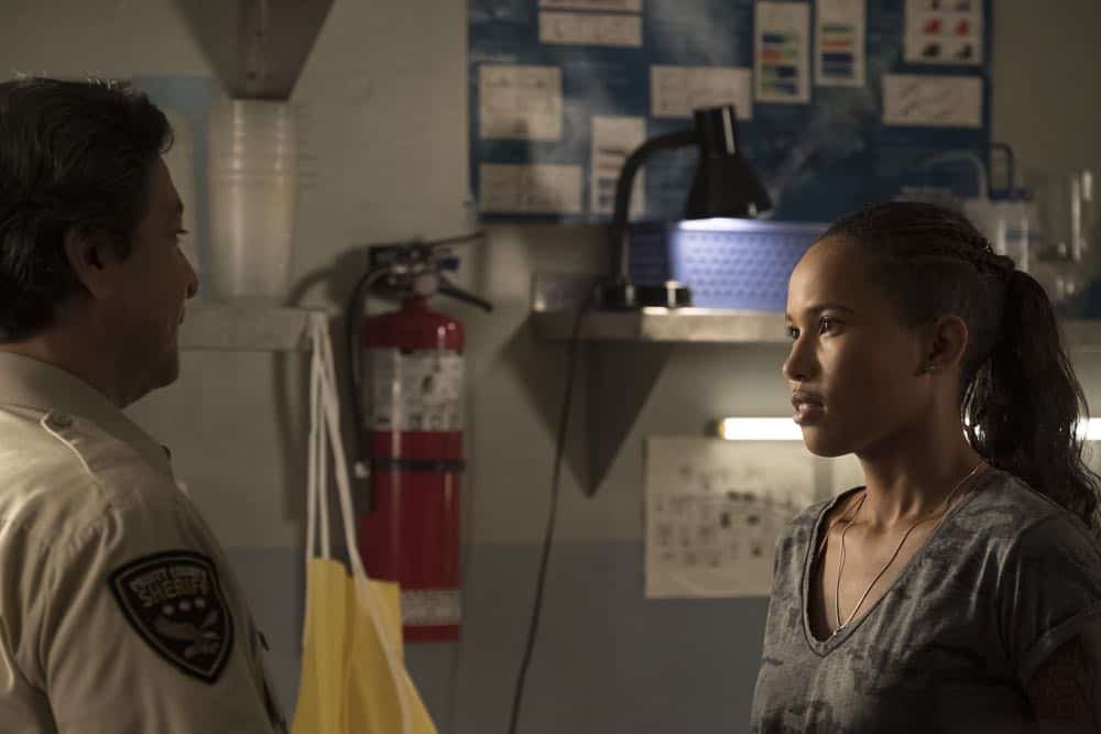 SIREN - "On The Road" - When the military facility goes on high alert, Chris manages to escape, but he’s not the only one who gets out. This episode of "On The Road" airs Thursday, April 12 (8:00 - 9:01 p.m. EDT) on Freeform. (Freeform/Jeff Weddell) GIL BIRMINGHAM, FOLA EVANS-AKINBOLA