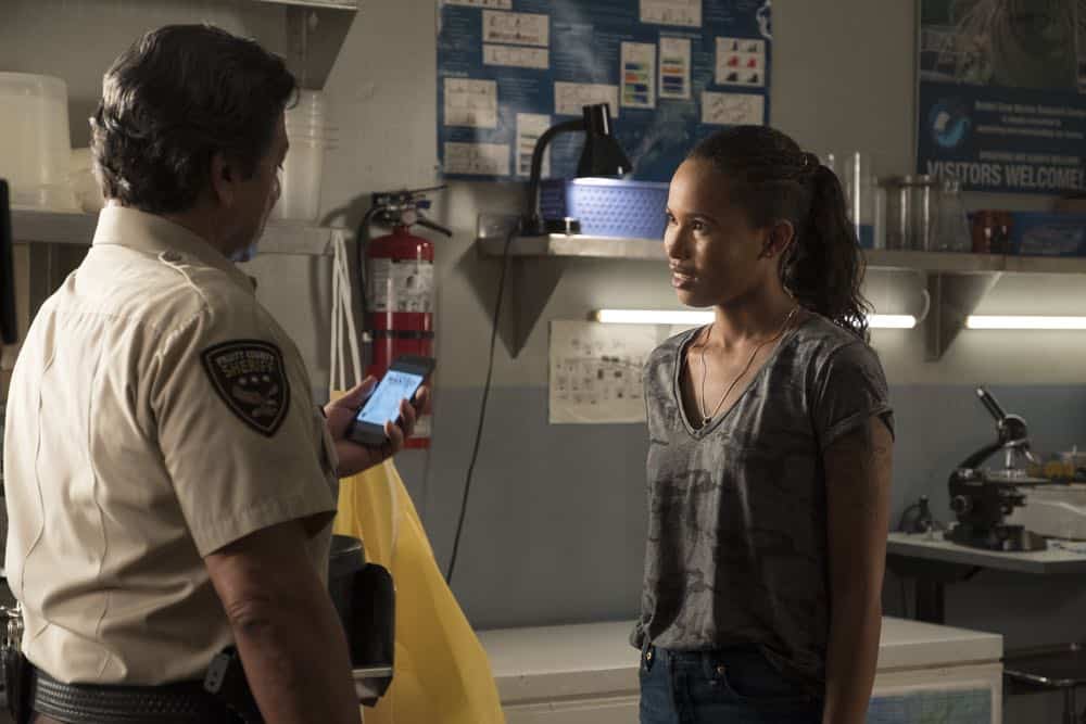 SIREN - "On The Road" - When the military facility goes on high alert, Chris manages to escape, but he’s not the only one who gets out. This episode of "On The Road" airs Thursday, April 12 (8:00 - 9:01 p.m. EDT) on Freeform. (Freeform/Jeff Weddell) GIL BIRMINGHAM, FOLA EVANS-AKINBOLA