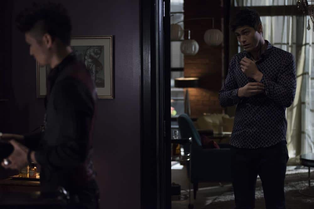 SHADOWHUNTERS - "Stronger Than Heaven" - Someone is out to get Simon and Jace is on the hunt to find out who it is, meanwhile Clary turns to Luke to find a way to help Jace. Alec worries about the future of his relationship after learning more about Magnus’ romantic past. This episode of "Shadowhunters" airs Tuesday, April (8:00 - 9:00 p.m. EDT) on Freeform. (Freeform/John Medland) HARRY SHUM JR., MATTHEW DADDARIO