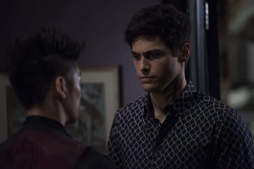 SHADOWHUNTERS - "Stronger Than Heaven" - Someone is out to get Simon and Jace is on the hunt to find out who it is, meanwhile Clary turns to Luke to find a way to help Jace. Alec worries about the future of his relationship after learning more about Magnus’ romantic past. This episode of "Shadowhunters" airs Tuesday, April (8:00 - 9:00 p.m. EDT) on Freeform. (Freeform/John Medland) HARRY SHUM JR., MATTHEW DADDARIO