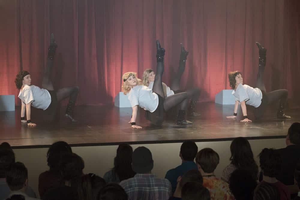 THE GOLDBERGS - "Flashy Little Flashdancer" - After seeing "Flashdance," Beverly decides to take up dance with the Frentas and is dejected when the family doesn't support her after telling them she is going to be in a recital. Meanwhile, when Emmy starts dating a cool guy, Adam thinks their friendship is in jeopardy, so he sets out to be cooler which backfires, on "The Goldbergs," WEDNESDAY, APRIL 11 (8:00-8:30 p.m. EDT), on The ABC Television Network. (ABC/Byron Cohen) STEPHANIE COURTNEY, WENDI MCLENDON-COVEY, JENNIFER IRWIN, MINDY STERLING