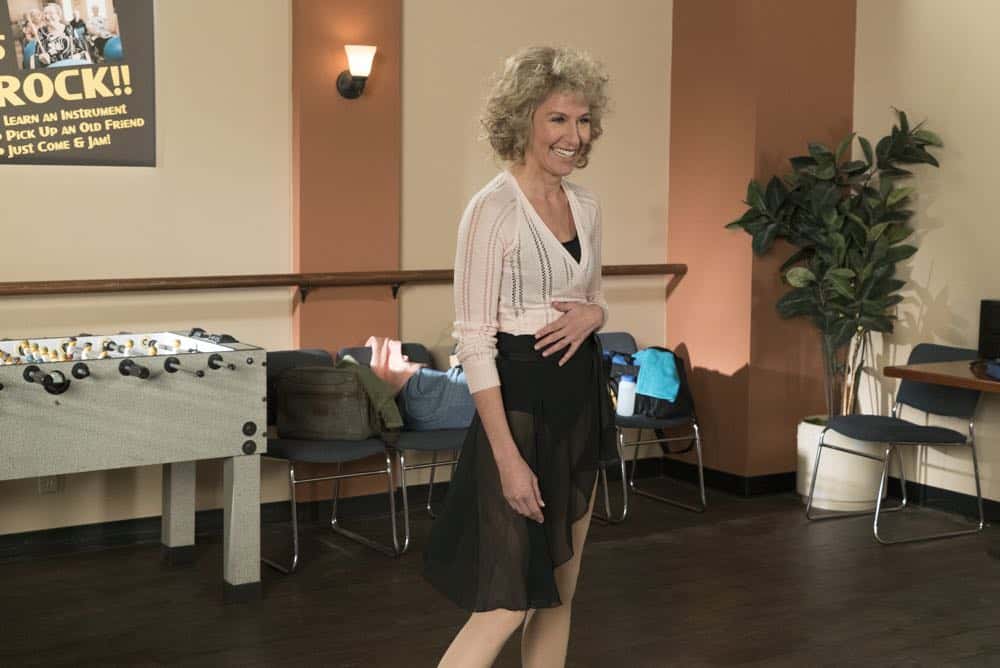 THE GOLDBERGS - "Flashy Little Flashdancer" - After seeing "Flashdance," Beverly decides to take up dance with the Frentas and is dejected when the family doesn't support her after telling them she is going to be in a recital. Meanwhile, when Emmy starts dating a cool guy, Adam thinks their friendship is in jeopardy, so he sets out to be cooler which backfires, on "The Goldbergs," WEDNESDAY, APRIL 11 (8:00-8:30 p.m. EDT), on The ABC Television Network. (ABC/Byron Cohen) POPPIE HARRIS