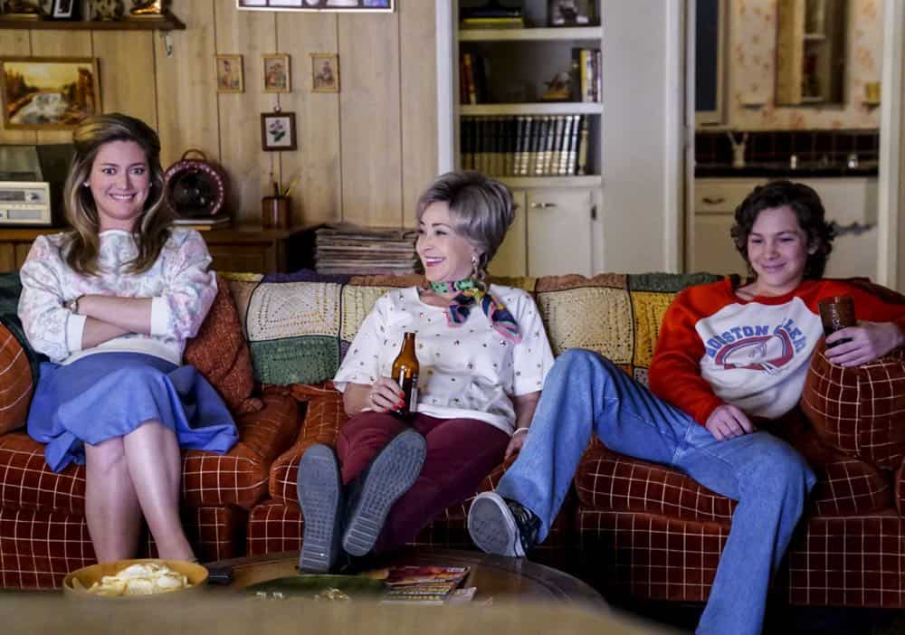 "A Mother, a Child, and a Blue Man's Backside" - Pictured: Mary (Zoe Perry), Meemaw (Annie Potts) and Georgie (Montana Jordan). Mary bans Sheldon from reading a mature comic book, and Sheldon decides it's time to stop living under Mary's thumb, on YOUNG SHELDON, Thursday, April 12 (8:31-9:01 PM, ET/PT) on the CBS Television Network. Photo: Monty Brinton/CBS é2018 CBS Broadcasting, Inc. All Rights Reserved.