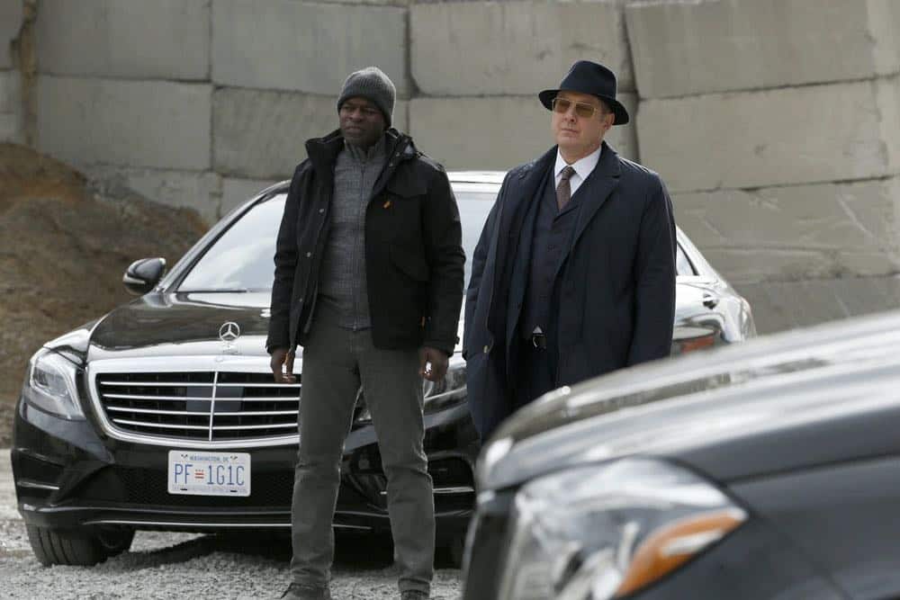 THE BLACKLIST -- "Ian Garvey (#13): Conclusion" Episode 519 -- Pictured: (l-r) Hisham Tawfiq as Dembe Zuma, James Spader as Raymond "Red" Reddington -- (Photo by: Will Hart/NBC)