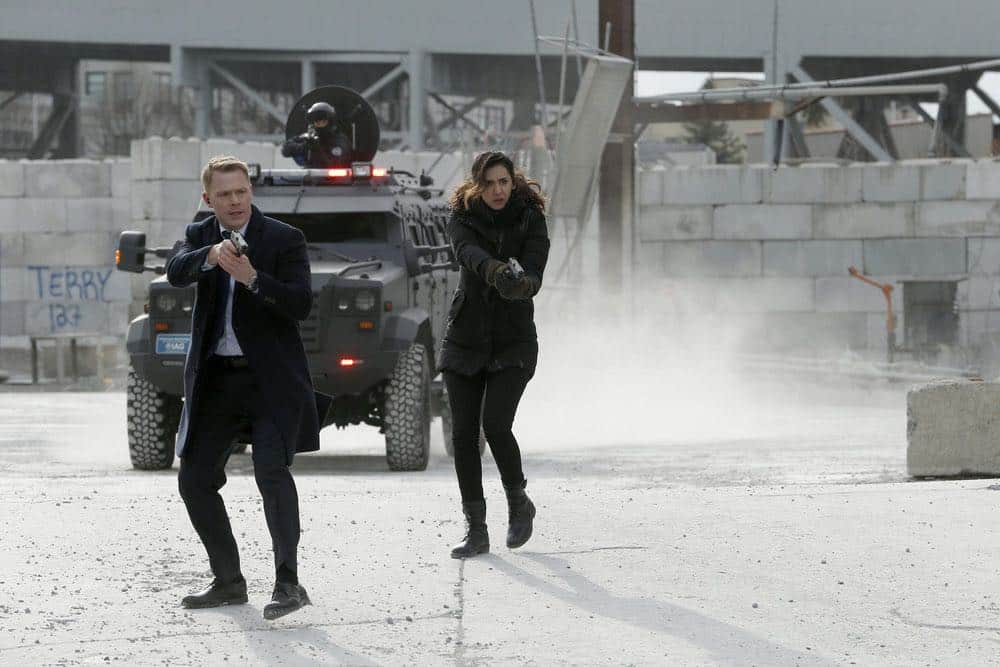 THE BLACKLIST -- "Ian Garvey (#13): Conclusion" Episode 519 -- Pictured: (l-r) Diego Klattenhoff as Donald Ressler, Mozhan Marnò as Samar Navabi -- (Photo by: Will Hart/NBC)