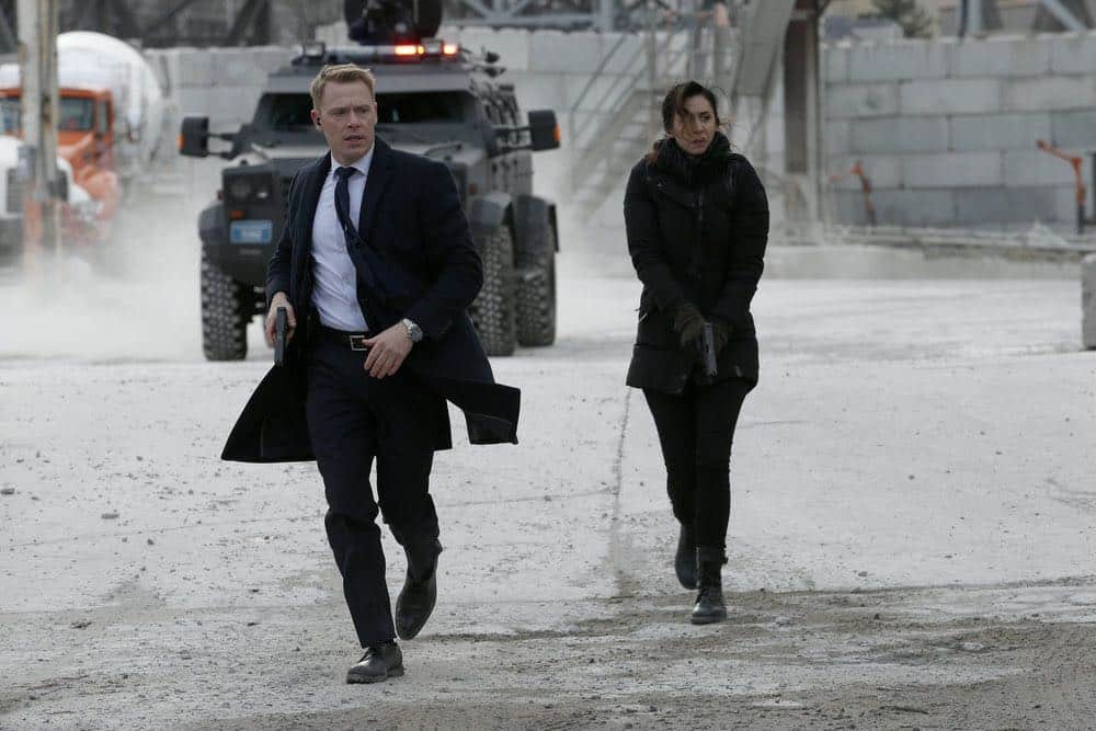 THE BLACKLIST -- "Ian Garvey (#13): Conclusion" Episode 519 -- Pictured: (l-r) Diego Klattenhoff as Donald Ressler, Mozhan Marnò as Samar Navabi -- (Photo by: Will Hart/NBC)