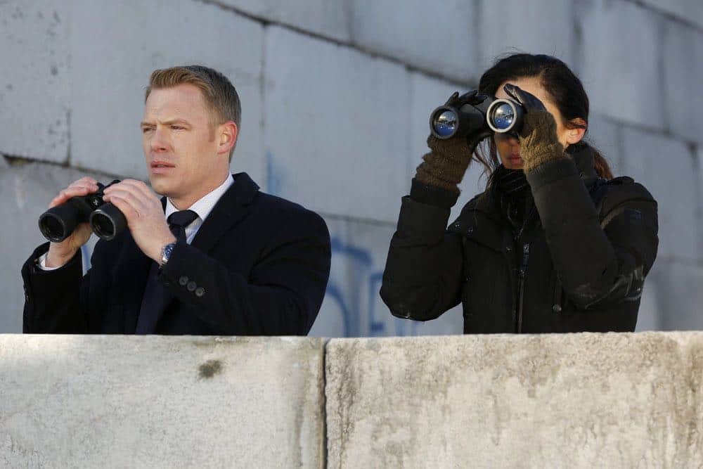 THE BLACKLIST -- "Ian Garvey (#13): Conclusion" Episode 519 -- Pictured: (l-r) Diego Klattenhoff as Donald Ressler, Mozhan Marnò as Samar Navabi -- (Photo by: Will Hart/NBC)