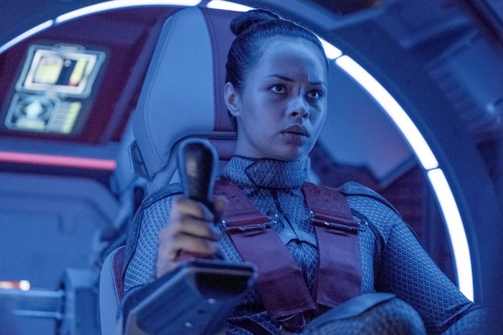 THE EXPANSE -- "Iff" Episode 302 -- Pictured: Frankie Adams as Bobbie Draper -- (Photo by: Rafy/Syfy)