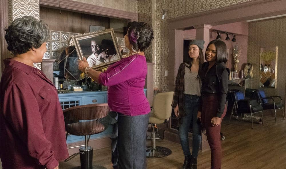 STAR: L-R: Guest star Juanita Jennings, Queen Latifah, Brittany O'Grady and Ryan Destiny in the "Forward (E)Motion" episode of STAR airing Wednesday, April 18 (9:00-10:00 PM ET/PT) on FOX. ©2018 Fox Broadcasting Co. CR: Wilford Harewood/FOX