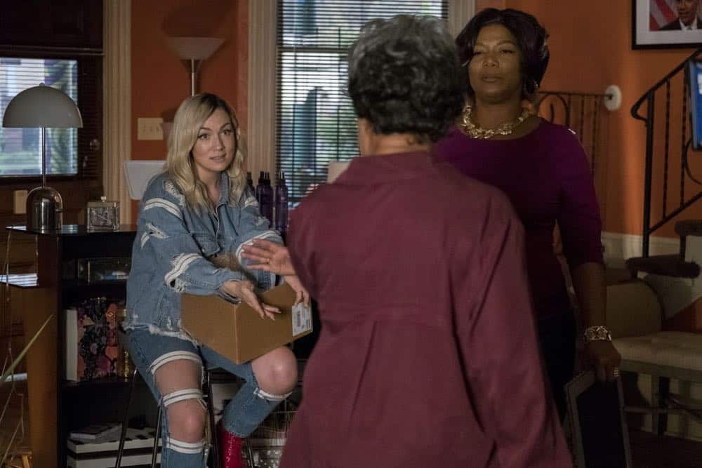 STAR: L-R: Jude Demorest, guest star Juanita Jennings and Queen Latifah in the "Forward (E)Motion" episode of STAR airing Wednesday, April 18 (9:00-10:00 PM ET/PT) on FOX. ©2018 Fox Broadcasting Co. CR: Wilford Harewood/FOX