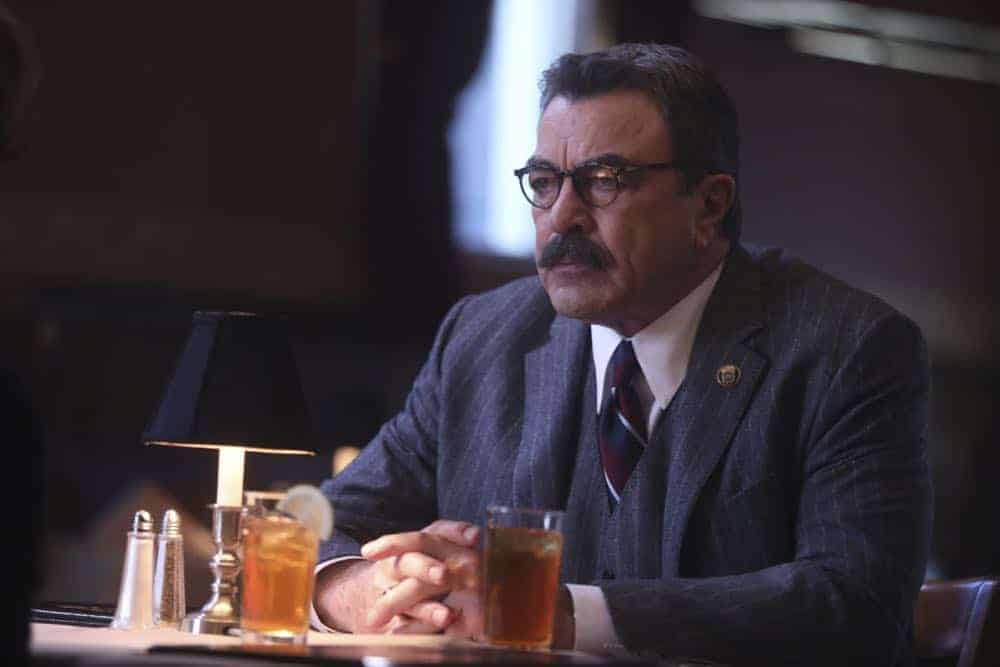 "Risk Management" -- Danny and Baez race to find a missing girl who will die within 72 hours without her heart medication. Also, Jamie and Eddie are on the wrong side of an investigation after engaging in a car chase, Frank, Garrett and Gormley investigate the rise in the settlement of lawsuits against cops, and Sean wins an essay contest and receives a medal from former New York City Mayor David Dinkins, on BLUE BLOODS, Friday, April 13 (10:00-11:00 PM, ET/PT) on the CBS Television Network. Pictured: Tom Selleck. Photo: Craig Blankenhorn/CBS é2018CBS Broadcasting Inc. All Rights Reserved.