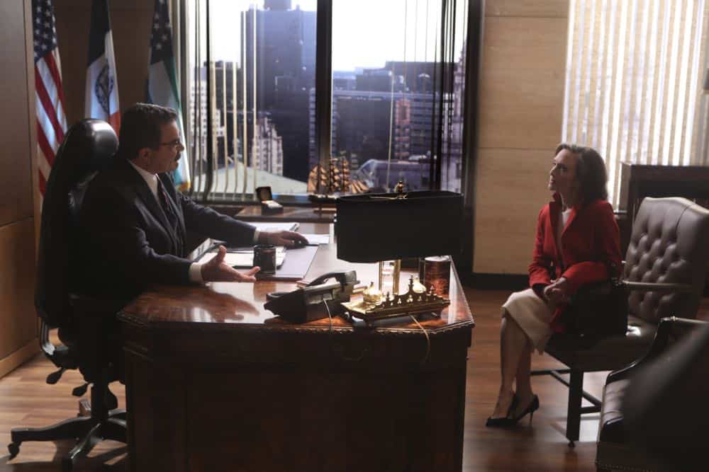 "Risk Management" -- Danny and Baez race to find a missing girl who will die within 72 hours without her heart medication. Also, Jamie and Eddie are on the wrong side of an investigation after engaging in a car chase, Frank, Garrett and Gormley investigate the rise in the settlement of lawsuits against cops, and Sean wins an essay contest and receives a medal from former New York City Mayor David Dinkins, on BLUE BLOODS, Friday, April 13 (10:00-11:00 PM, ET/PT) on the CBS Television Network. Pictured: Tom Selleck, Bebe Neuwirth Photo: Craig Blankenhorn/CBS é2018CBS Broadcasting Inc. All Rights Reserved.