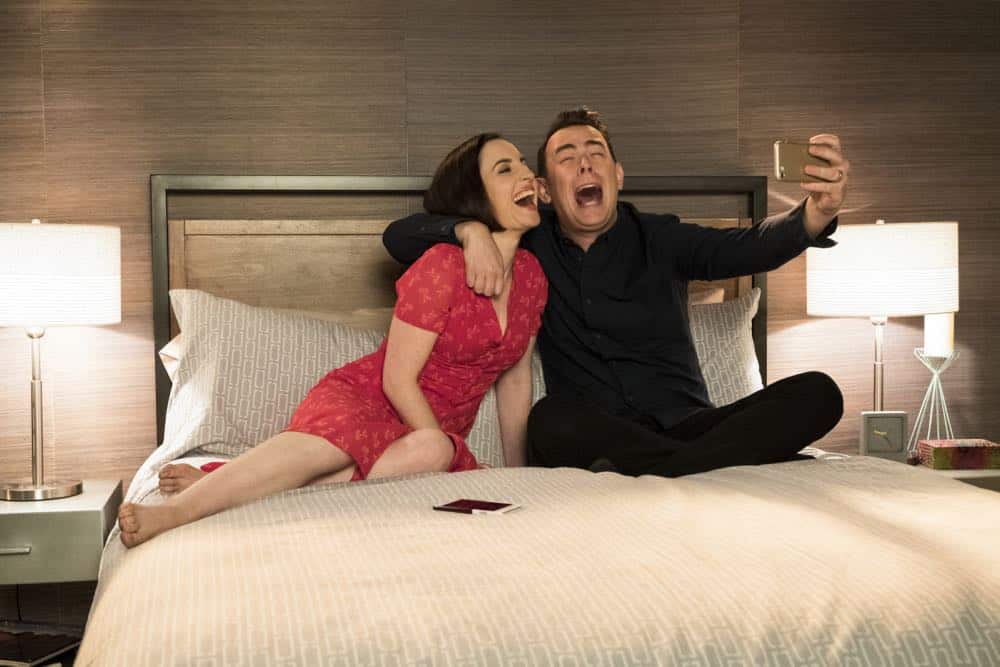 "Sitter Dating Sister Mattress" -- Jen and Greg go to great lengths to find the perfect babysitter for Lark. Also, John becomes testy when shopping for a mattress and Joan realizes the unusual source of his aggravation; Heather learns information about Samantha's boyfriend that she isn't sure she should reveal; and Matt believes he may have a history with Colleen's sister after he meets her for the first time, on LIFE IN PIECES, Thursday, April 12 (9:30-10:00 PM, ET/PT) on the CBS Television Network. Pictured: Zoe Lister-Jones (Jen Short), Colin Hanks (Greg Short) Photo: Jessica Brooks/CBS é2018 CBS Broadcasting, Inc. All Rights Reserved