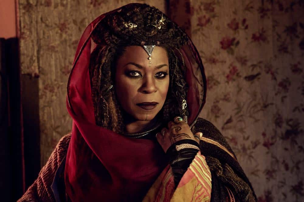 Lorraine Toussaint as Cressida - Into the Badlands _ Season 3, Gallery - Photo Credit: Alan Clarke/AMC Lorraine Toussaint as Cressida - Into the Badlands _ Season 3, Gallery - Photo Credit: Alan Clarke/AMC